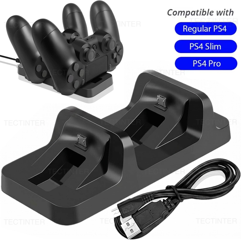 Gaming Console Station - PS4 컨트롤러용 듀얼 충전기 도킹 스테이션,
