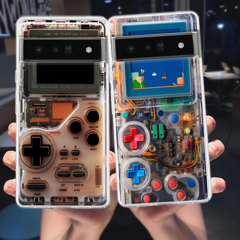 Gaming Console Phone - Google Pixel 9,8,7,6,5,4,4XL,7A,6A,5A,4A,3A,Pro,XL,5G 투명 소프트 TPU