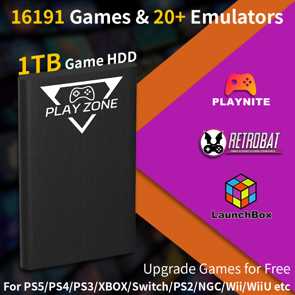 Gaming Console Zone - 플레이존 1TB 휴대용 게임용 HDD (PS5/PS4/XBOX/PS3/스위치/PS2