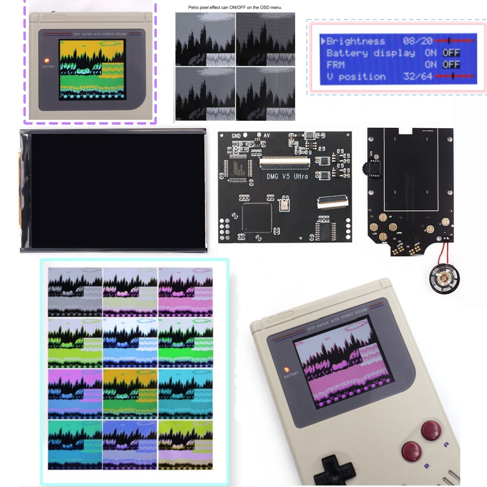 36가지 색상 변환 모드 RIPS 스크린 GBO DMG - Gaming Console Gp Pro 리뷰 및 가격