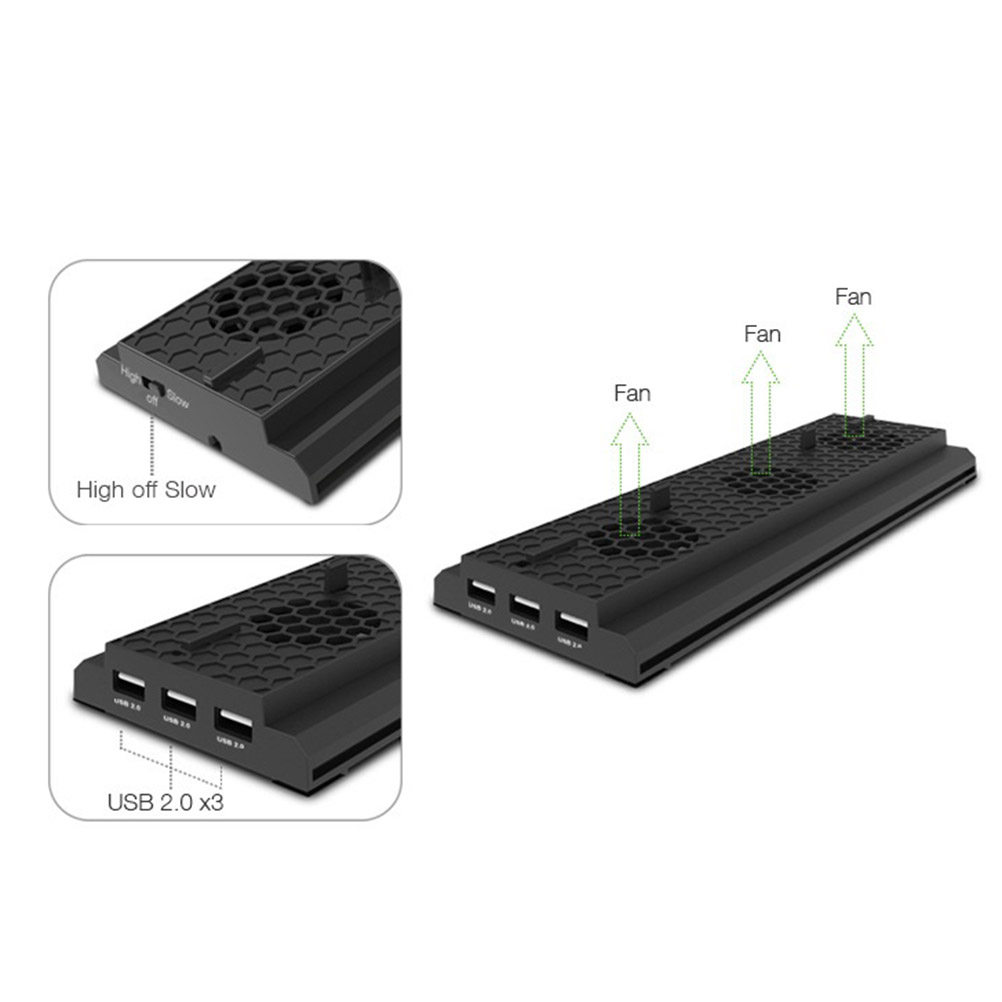게임 콘솔 냉각 팬 베이스 블랙 트리플 팬 설정 트리플 - Gaming Console Zone 리뷰 및 가격